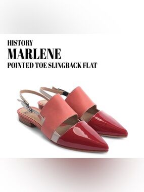 Fluevog NEARLY NEW History Marlene pink/beige  slingback sandal -6.5 (fits 6)